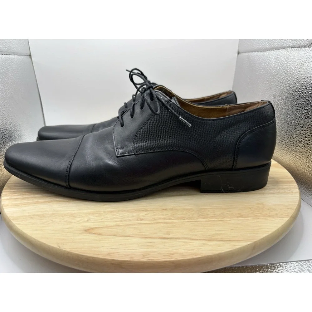 Florsheim Mens Postino Black Leather Cap Toe Oxford Dress Shoes 13 D 11924-001